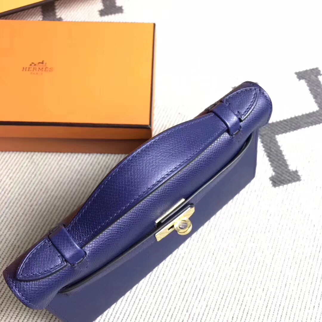 에르메스 미니 켈리백22 사파이어블루 금장 앱송